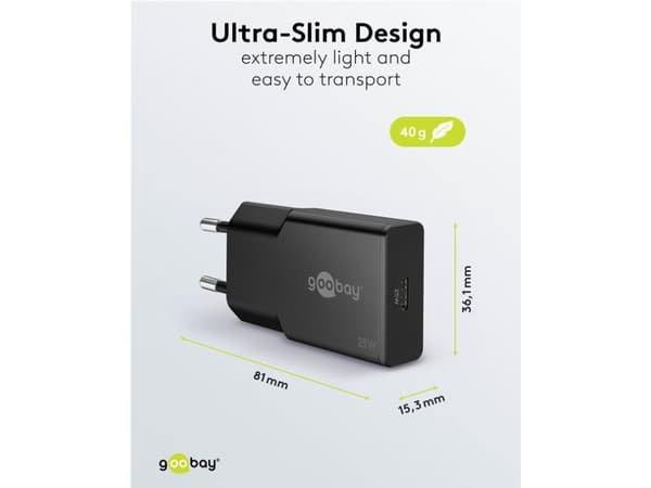 Goobay Slim, Innendørs, AC, 11 V, Sort