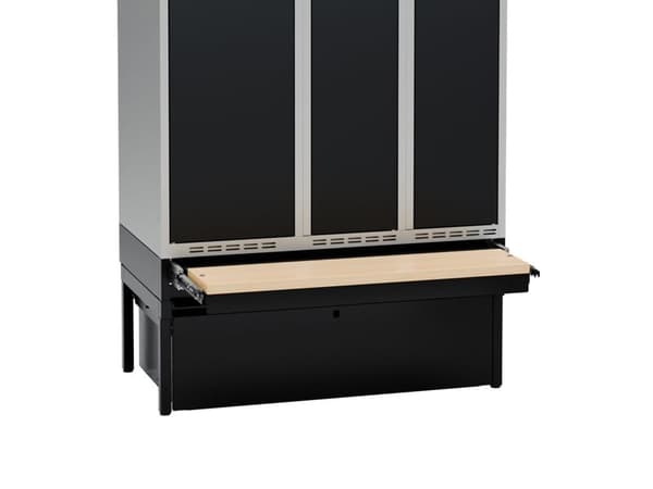 Stativ med skuff og sittebenk, 1200x550 mm