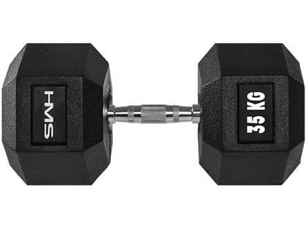 HMS hex-dumbbell Hex Pro gummerad, 1 x 35 kg