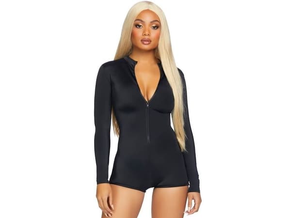 Pitkähihainen bodystocking, musta