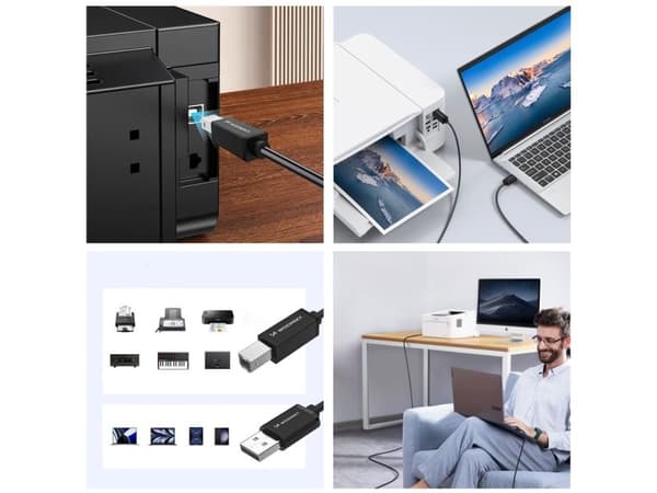 Wozinsky WKDDY3S USB-B - USB-A 480Mbps 2m kaapeli - musta
