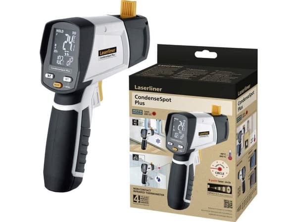 Laserliner CondenseSpot Plus, °C, -38 - 365 °C, Sort, Hvit, 0,2 °C, 2,5 °C, Rektangulær