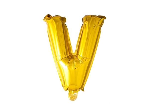 Folie ballon V, guld 41 cm
