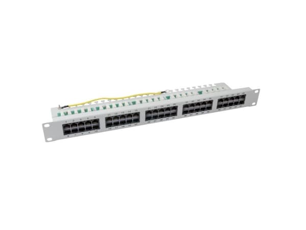 Ecolan Patchfeld Cat 3 ISDN 19" 1HE 50 Port hellgrau