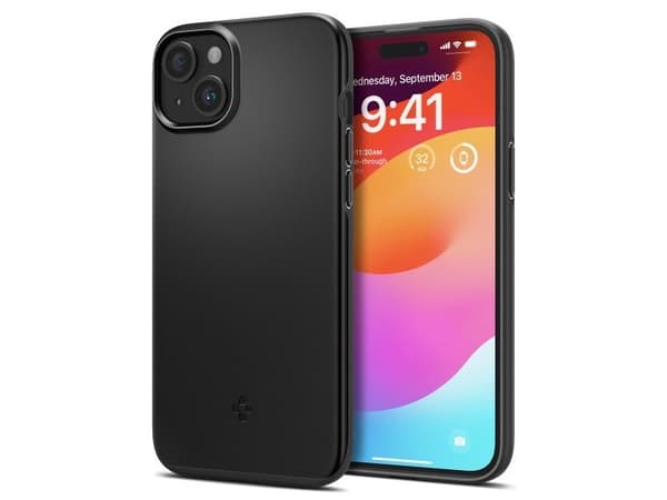 Spigen Thin Fit-skal för iPhone 15 Plus - Svart