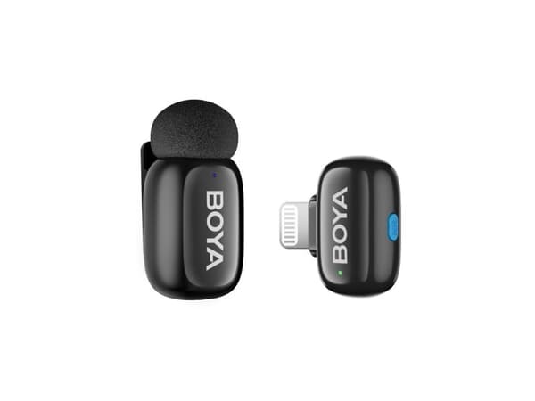 Boya trådløs mikrofon mini 2-01 Lightning/USB-C, matt svart