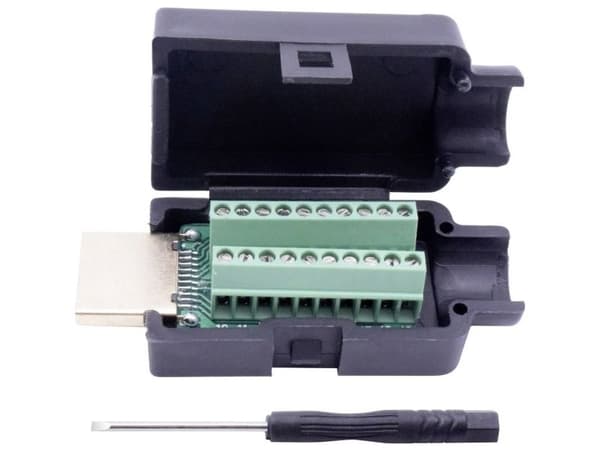 Tru Components HDMI-plugg, vertikal montering, poltall: 20 svart, 1 stk