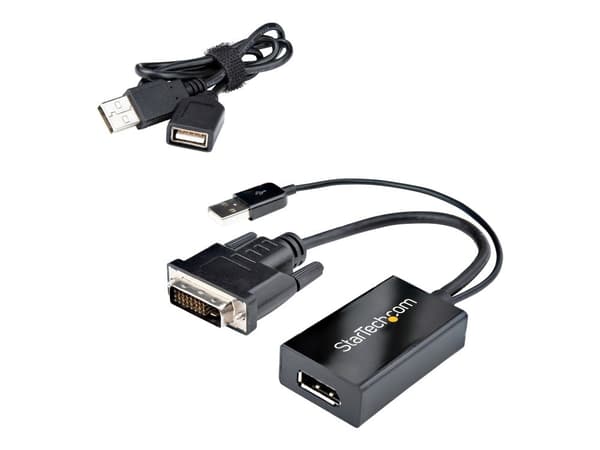 StarTech.com DVI to DisplayPort Adapter - USB Power - 1920 x 1200 - DVI to DisplayPort Converter - Video Adapter - DVI-D to DP (DVI2DP2) - Videoada...