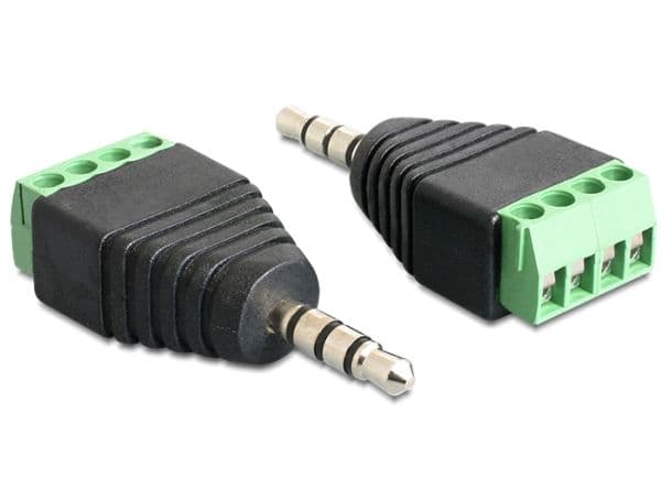 DeLOCK 65453, 3.5mm, 4pin, Musta, Vihreä