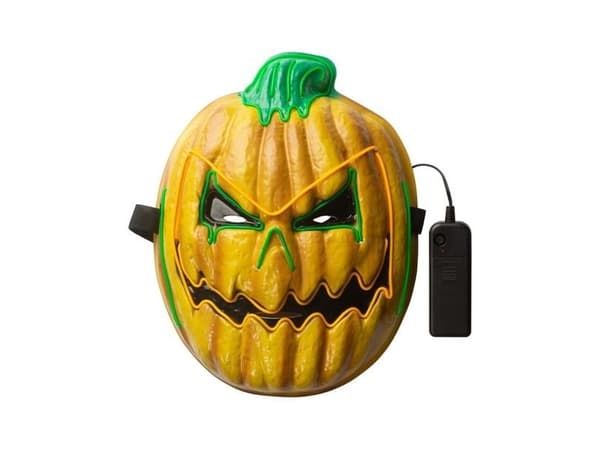 Græskar maske med lys