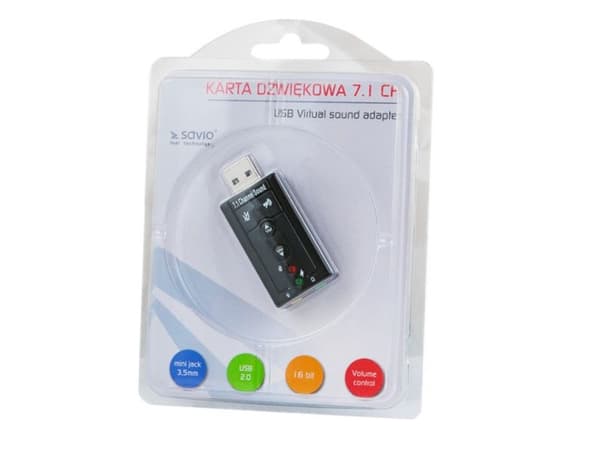 SAVIO AK-01 - Lydkort - 16-bit - 7.1 - USB