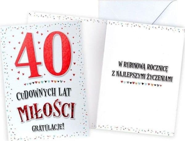 Kort för 40-årig bröllopsdag