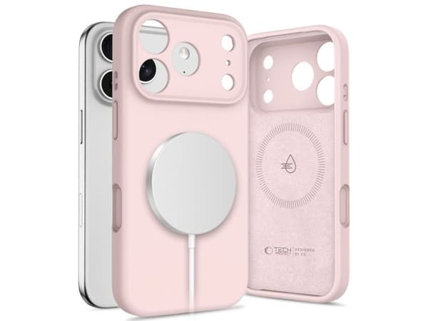Tech-Protect silikondeksel med MagSafe for iPhone 17 Pro Max - rosa