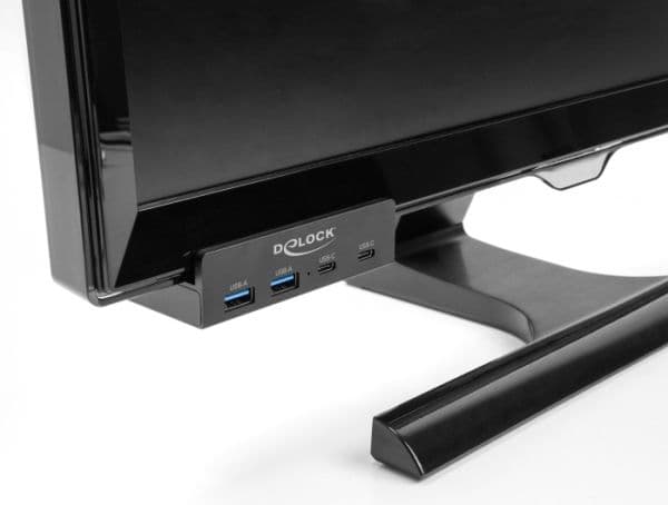 Delock - Hubb - 5 Gbps, external, with locking screw - 2 x USB-C + 2 x USB - skrivbordsmodell