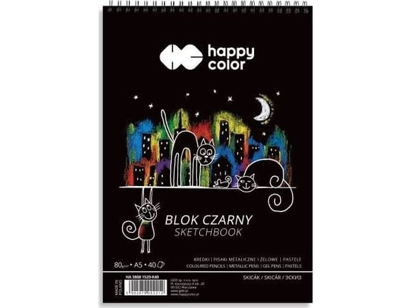 Happy Color ritblock A5 40k svart