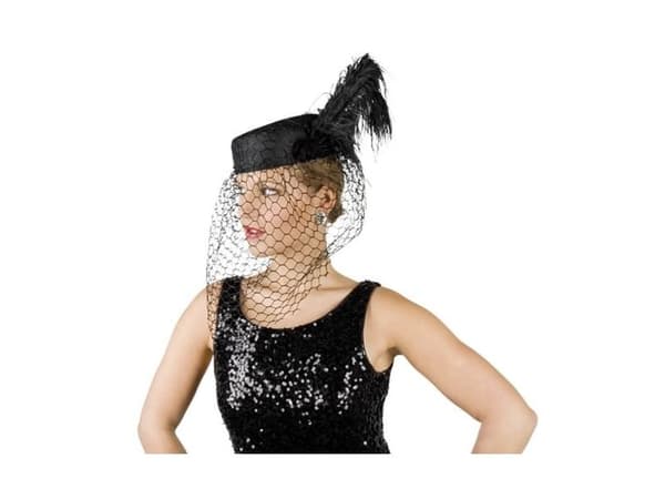 Boland 04129, Hatt til kostyme, Voksen, Hunkjønn, Feather, Polyester, Sort, 570 mm