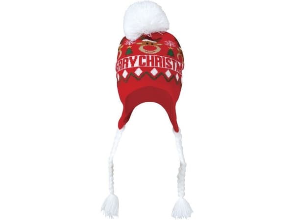 Jultomtemössa med vita flätor