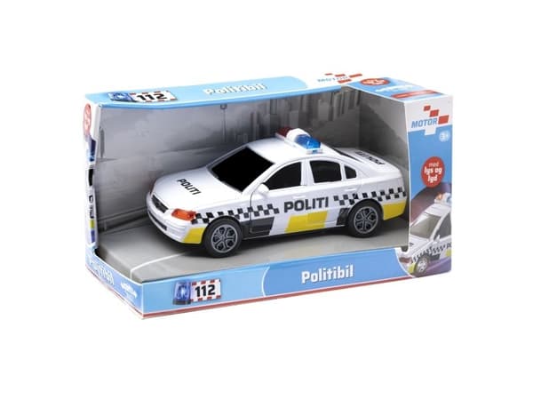 Politibil 13,5 cm m/lys og lyd