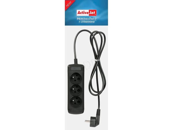 Activejet 3GNU-1,5M-C, 1,5 m, 3 AC-utgångar, inomhus, Typ E (FR), Typ E, Plast