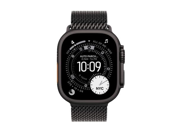 Apple Watch Ultra 3 GPS + Cellular 49mm Black Titanium Case with Black Titanium Milanese Loop - Medium