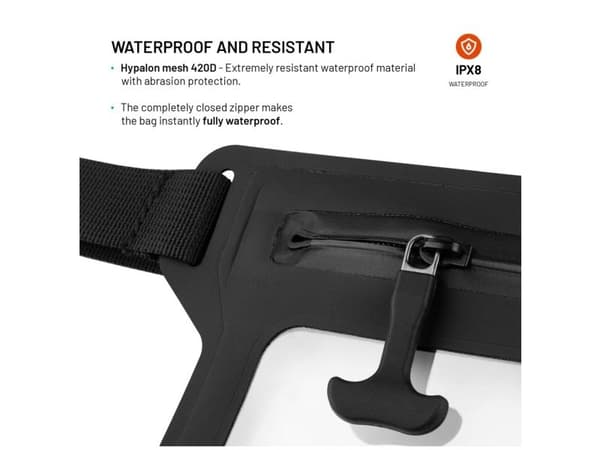 FIXED FIXDR-BT-BK, Pussi, Universaali, 19,1 cm (7.5"), Läpinäkyvä, musta