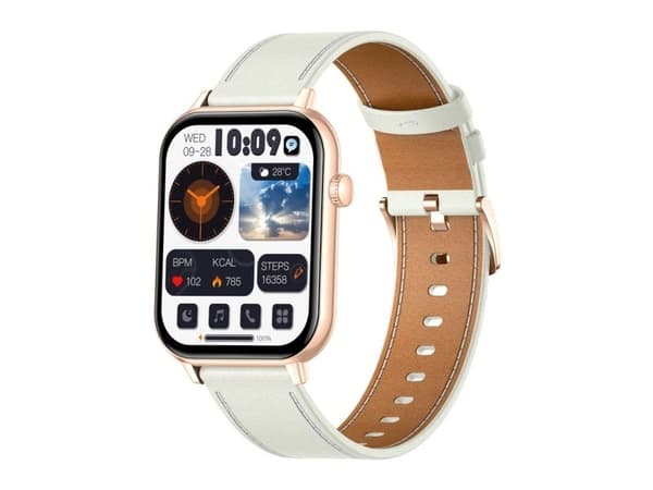 Colmi SMARTWATCH C28 gull + hvit lærrem