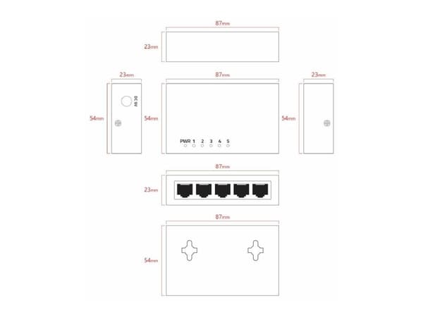 Lanview - Switch - smart - 5 x 10/100/1000 - skrivbordsmodell
