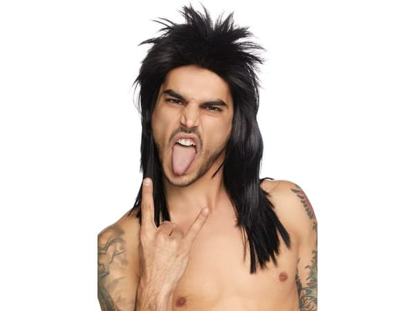 Sort Rockstar paryk