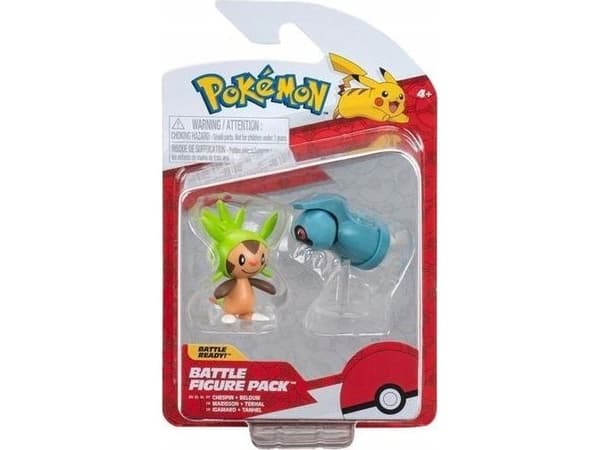 Pokemon battle-figur Chespin og Beldum