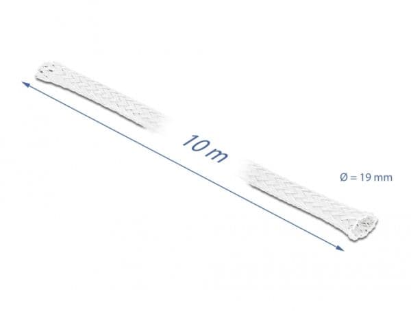 Delock - Flätad ärm - 10 m - vit