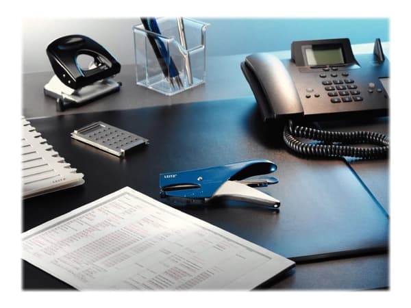 Stiftemaskin Leitz 5547 15 ark metallic blå