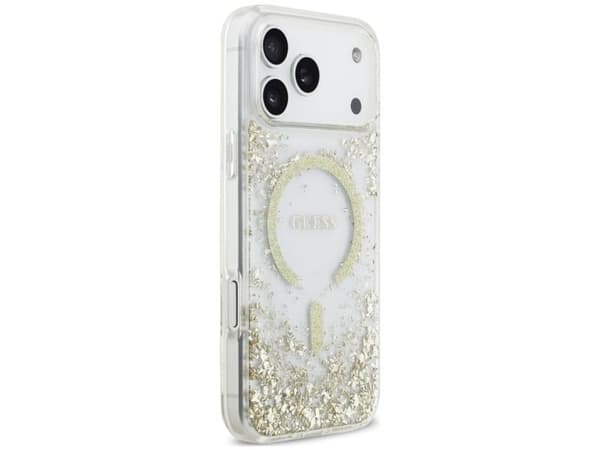 Guess Resin Bottom Glitter MagSafe Case for iPhone 18 Pro Max / 17 Pro Max - Gold