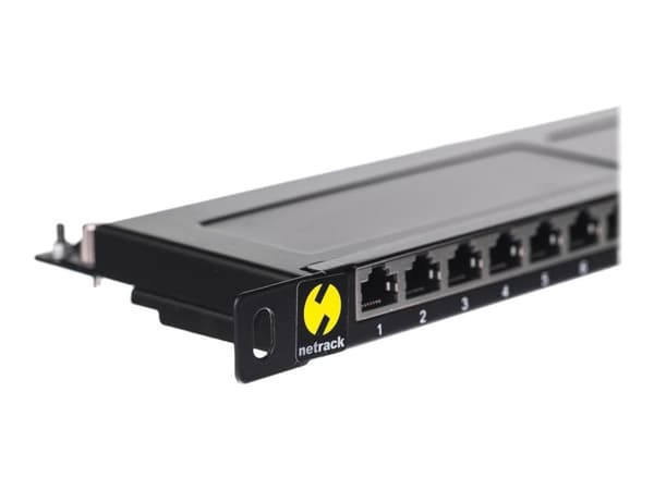 Netrack - Patch panel with shelf - rackmontering - CAT 6 - UTP - RJ-45 X 24 - 0.5U - 19"