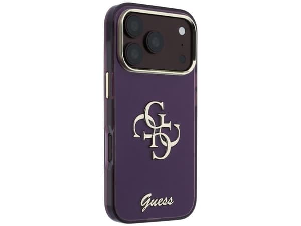 Guess IML 4G Script Metal case for iPhone 17 Pro / 18 Pro - burgundy