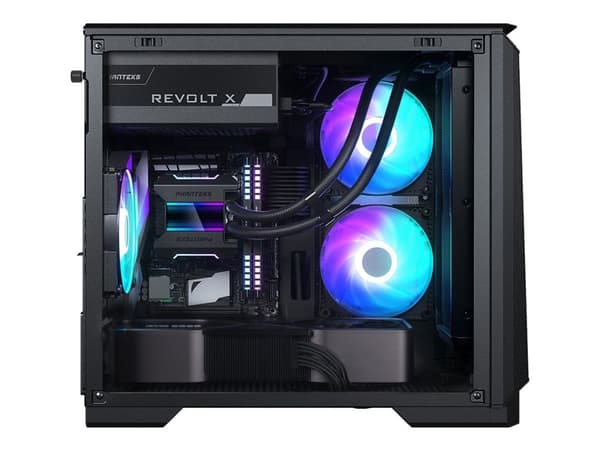 Phanteks Eclipse P200A - Mini-ITX-tårn - mini ITX - sidepanel med vindue (hærdet glas) - ingen strømforsyning - sort - USB/Lyd