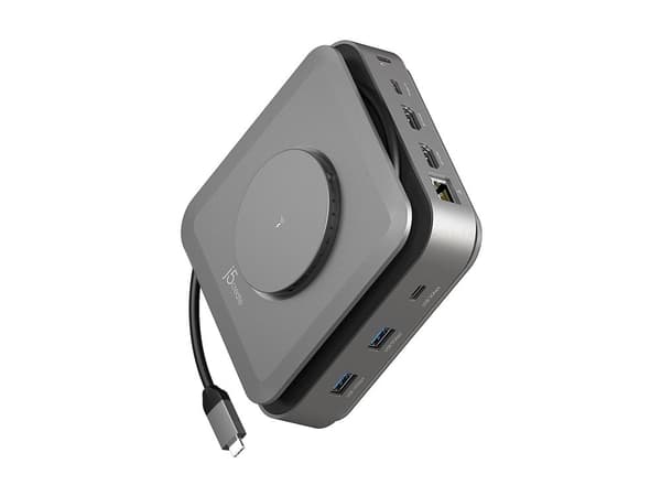 j5create JCD3199 - Dokkingstasjon + trådløs lader - USB-C 3.1 - HDMI - 1GbE