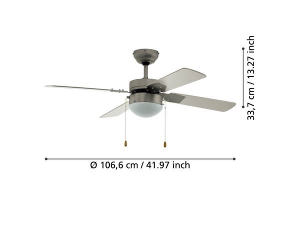 EGLO fläkt AC E14 Ø1370 brons/vit