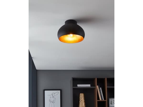 EGLO MOGANO 2 LOFT E27 Ø280 svart/gull