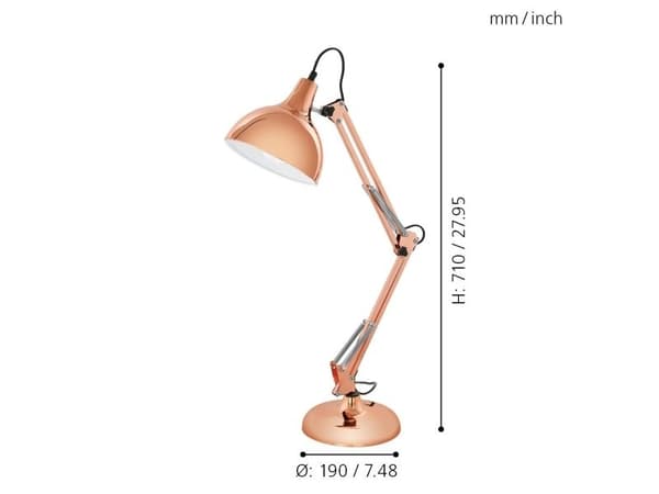 EGLO BORGILLIO bordslampa koppar