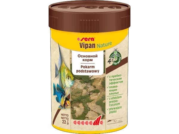 Sera Vipan Nature 100 ml, flingor - premiumfoder för fisk