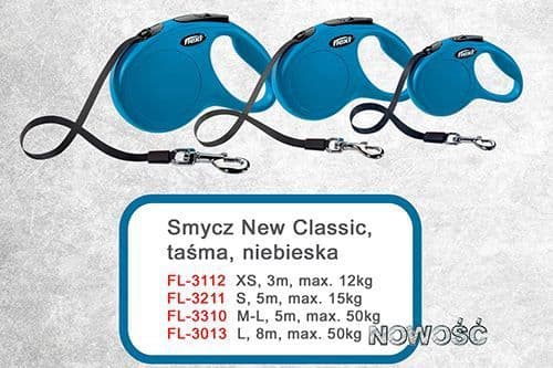 Flexi New Classic Flexibelt hundkoppel 8 m
