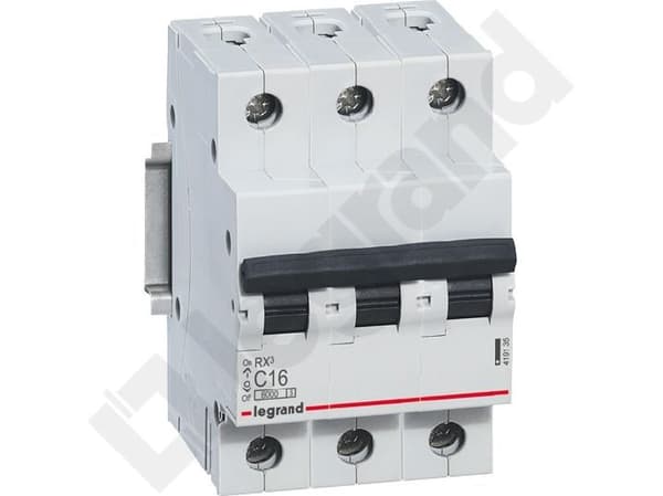 Automatsikring RX3 C 16A 3P, 3M, 6kA
