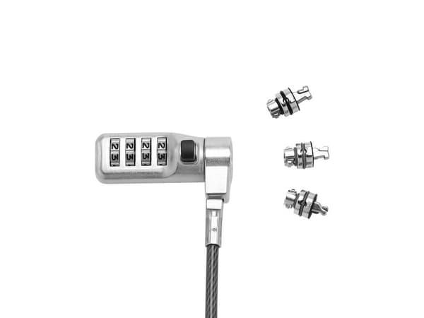 DICOTA Security Combination Lock Exchangeable T/N/W Head - Lås för säkerhetskabel - svart - 2 m