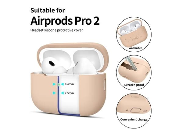 Tech-Protect silikonetui til Apple AirPods Pro 1 / 2 - beige