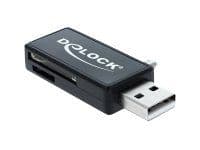 Delock Micro USB OTG Card Reader + USB A male - Kortleser (MMC, SD, microSD, SDHC, microSDHC, SDXC, microSDXC) - USB