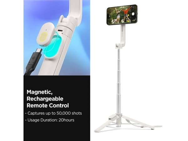 Selfie stick Spigen S571W MagSafe Bluetooth with tripod - beige