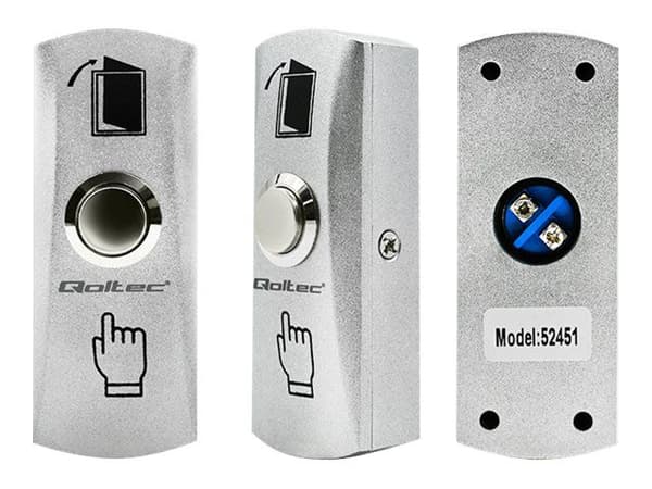 Qoltec - Exit button - metal - silver