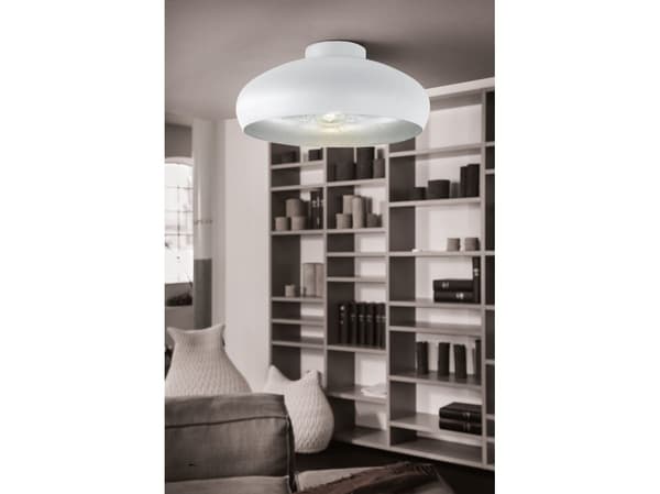 EGLO MOGANO LOFT E27 Ø400 HVID/SØLV