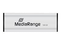 MediaRange - USB flash-enhet - 128 GB - USB 3.0 - svart, silver