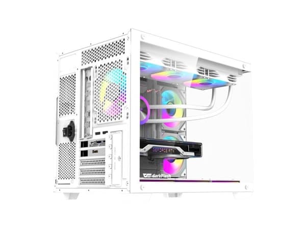 Datamaskinkabinett DarkFlash B275 PRO (hvit) + 6 vifter